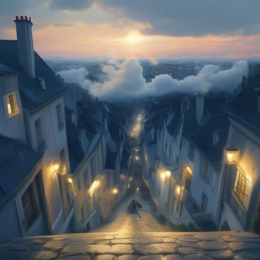 Surreal Rabbit Cyclist in Carcassonne Film Poster