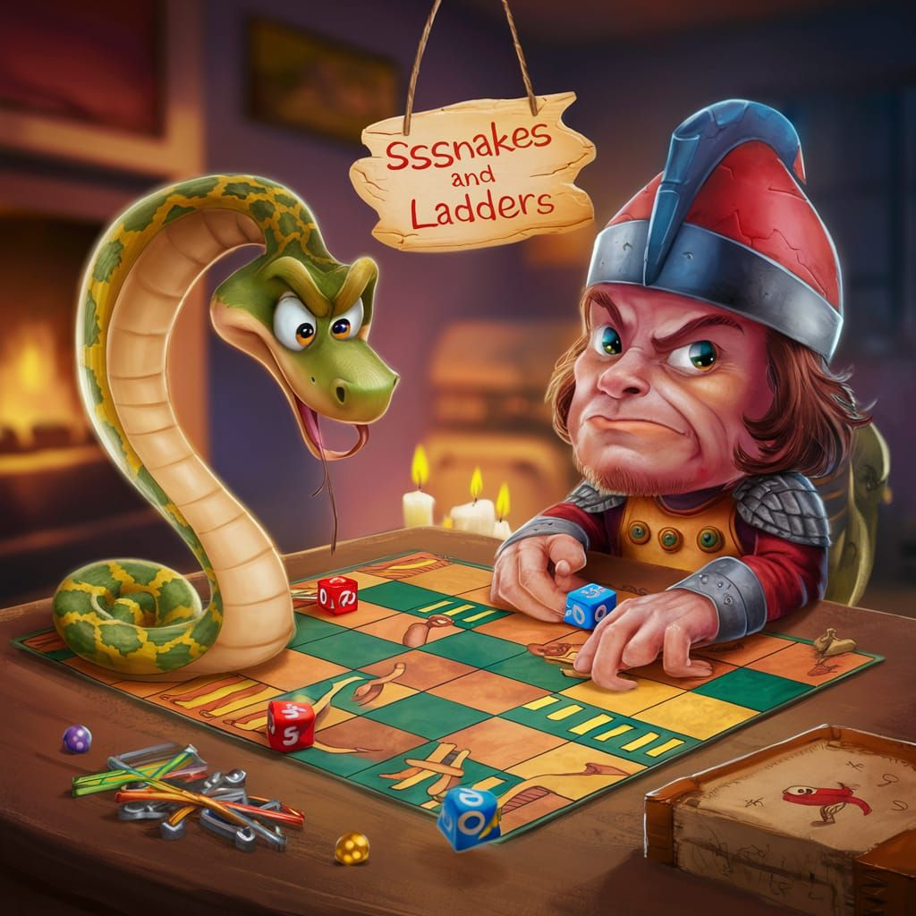 Snake and Crusader Play Snakes and Ladders