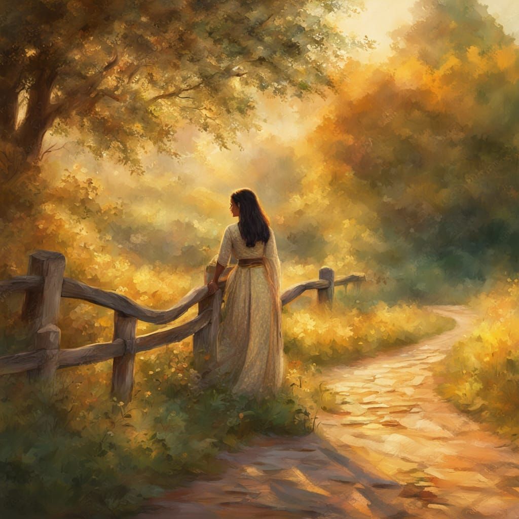 Rustic Countryside Moment in Impressionist Style