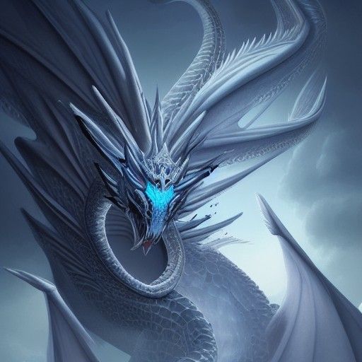 Ice Dragon Unleashes Frozen Breath: A Digital Painting