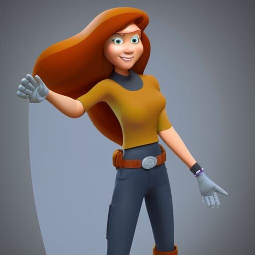 Kim Possible Reimagined as 3D Digital Art