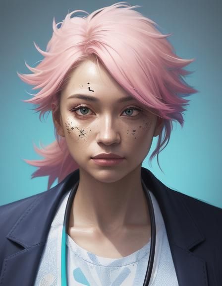 Hyperrealistic Nurse Portrait with Dramatic Lighting