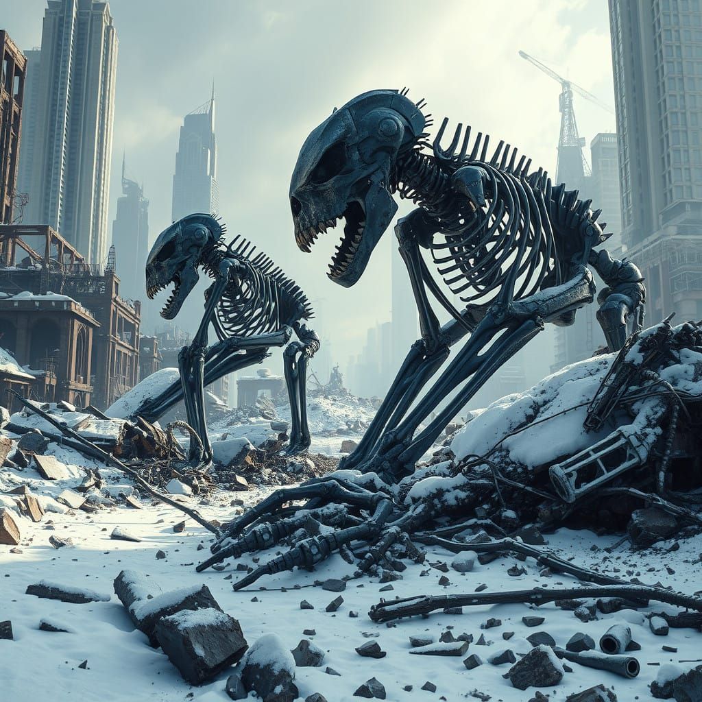 Gargantuan Post-Apocalyptic Machines Rise from Nuclear Ruin