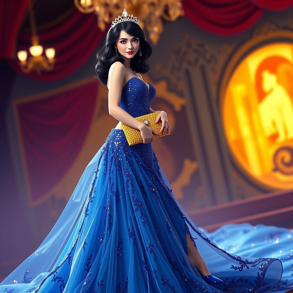 Ethereal Princess in Enchanted Evening Gown