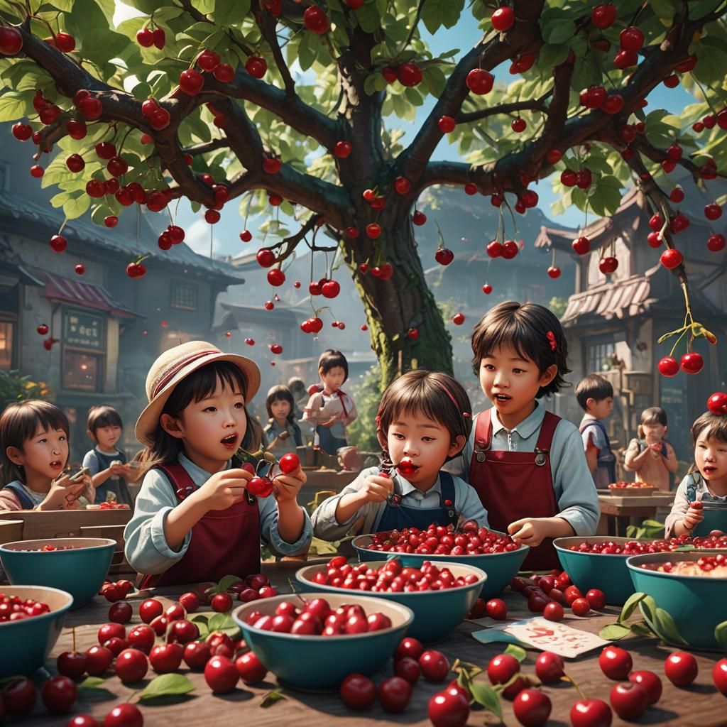 Cherry Children's Kindergarten: Detailed Fantasy Art