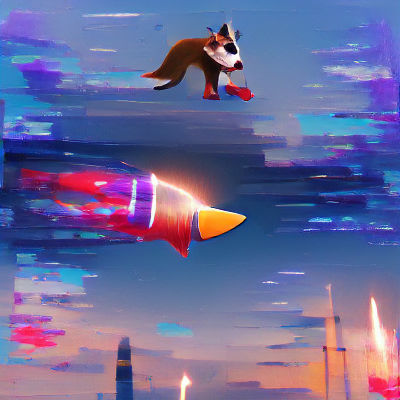 Rocket Launching into Space as Digital Art
