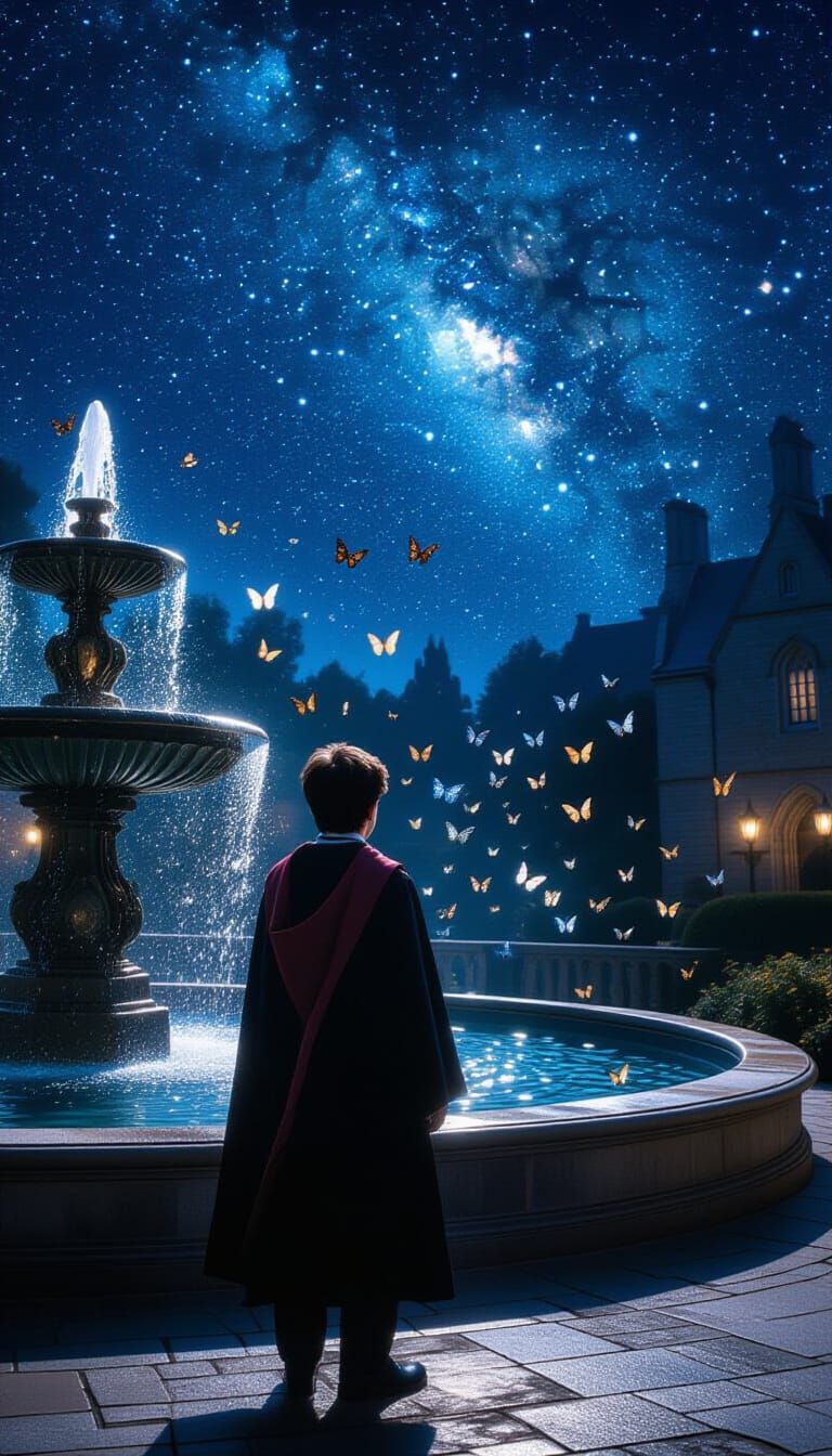 Harry Potter Under Starry Skies: A Cinematic Still