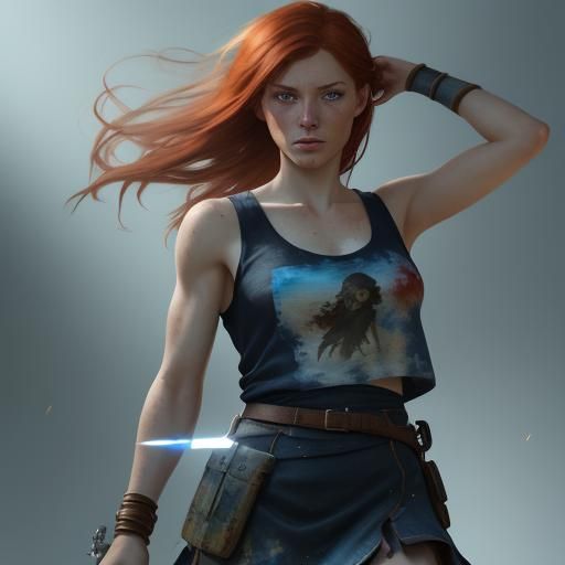 Artistic Redhead Portrait in Hyperdetailed Style