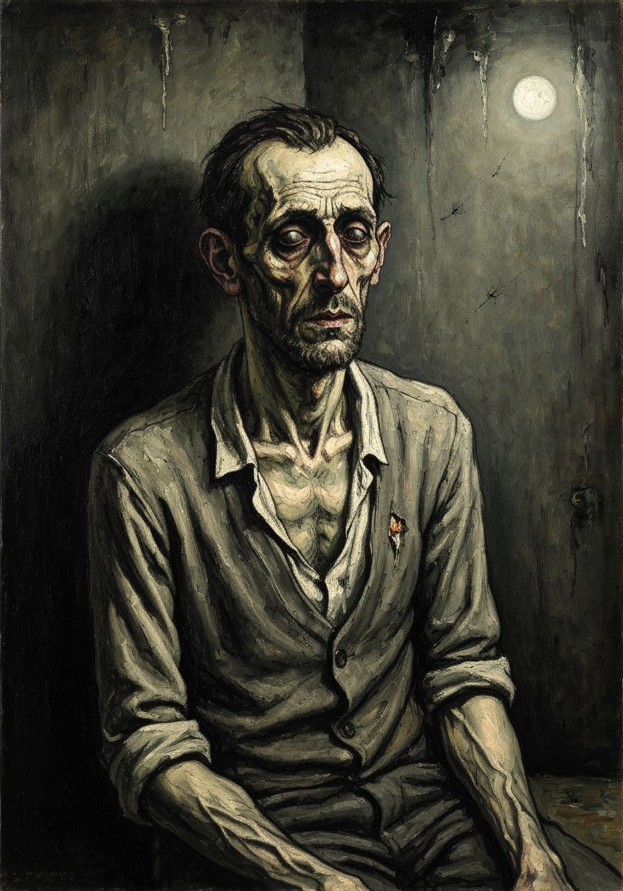 Expressionistic Portrait of a Despairing Man