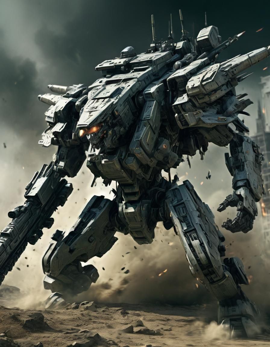 Hyperdetailed Armored Core Robot in Zoid Style