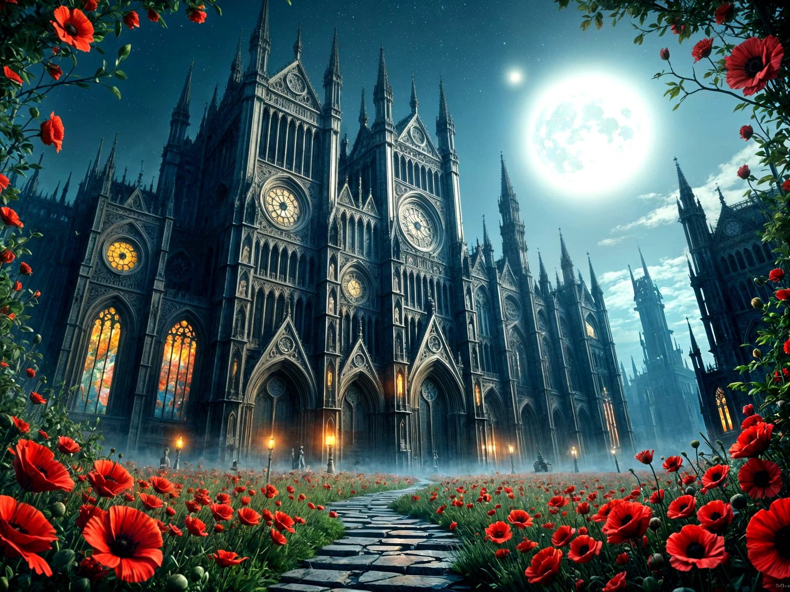 Gothic Cathedral Hub for Souls in Steampunk Style