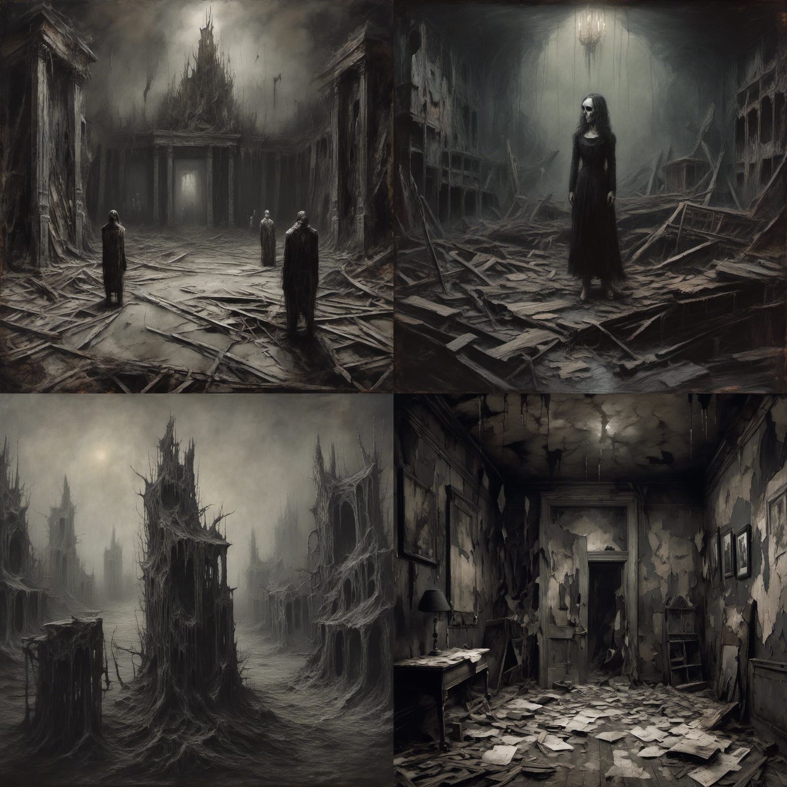 Eerie 3D Scene Depicting Dark Despair