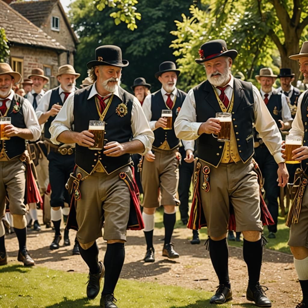 Morris Dancers' Sunny Garden Beer Break