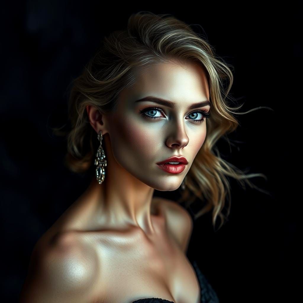 Diamond Sky Woman: Hyperrealistic 64 Megapixel Portrait