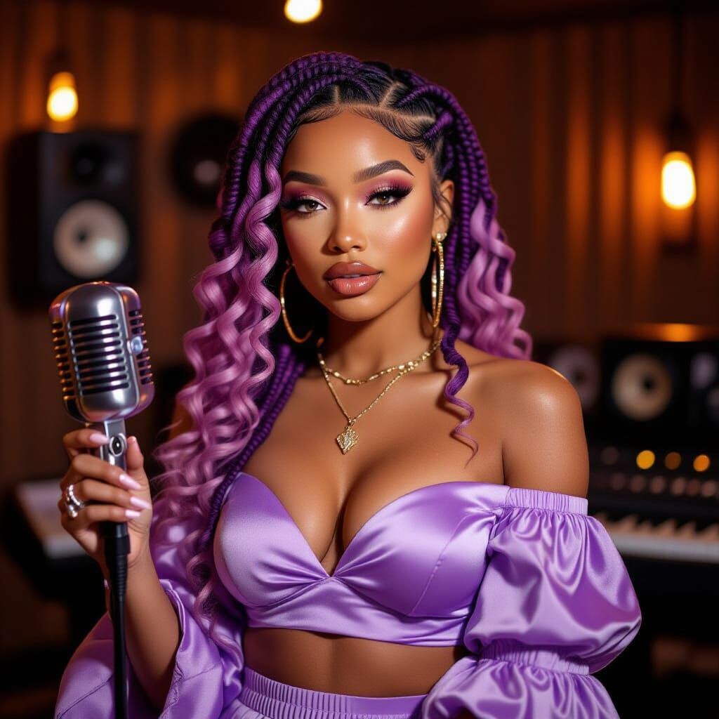 Lyra Noel: Glamorous R&B Artist in Studio Portrait