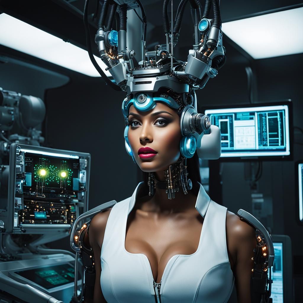 Cyborg upgrading her program