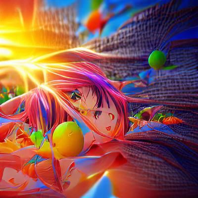 Vibrant Anime Style Sun Artwork in 8K 3D