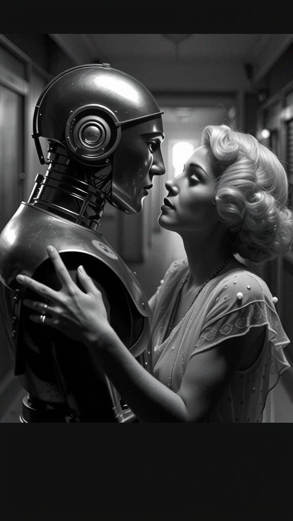 Glamorous Art Deco Film Starlet Enchants Android in Vintage ...