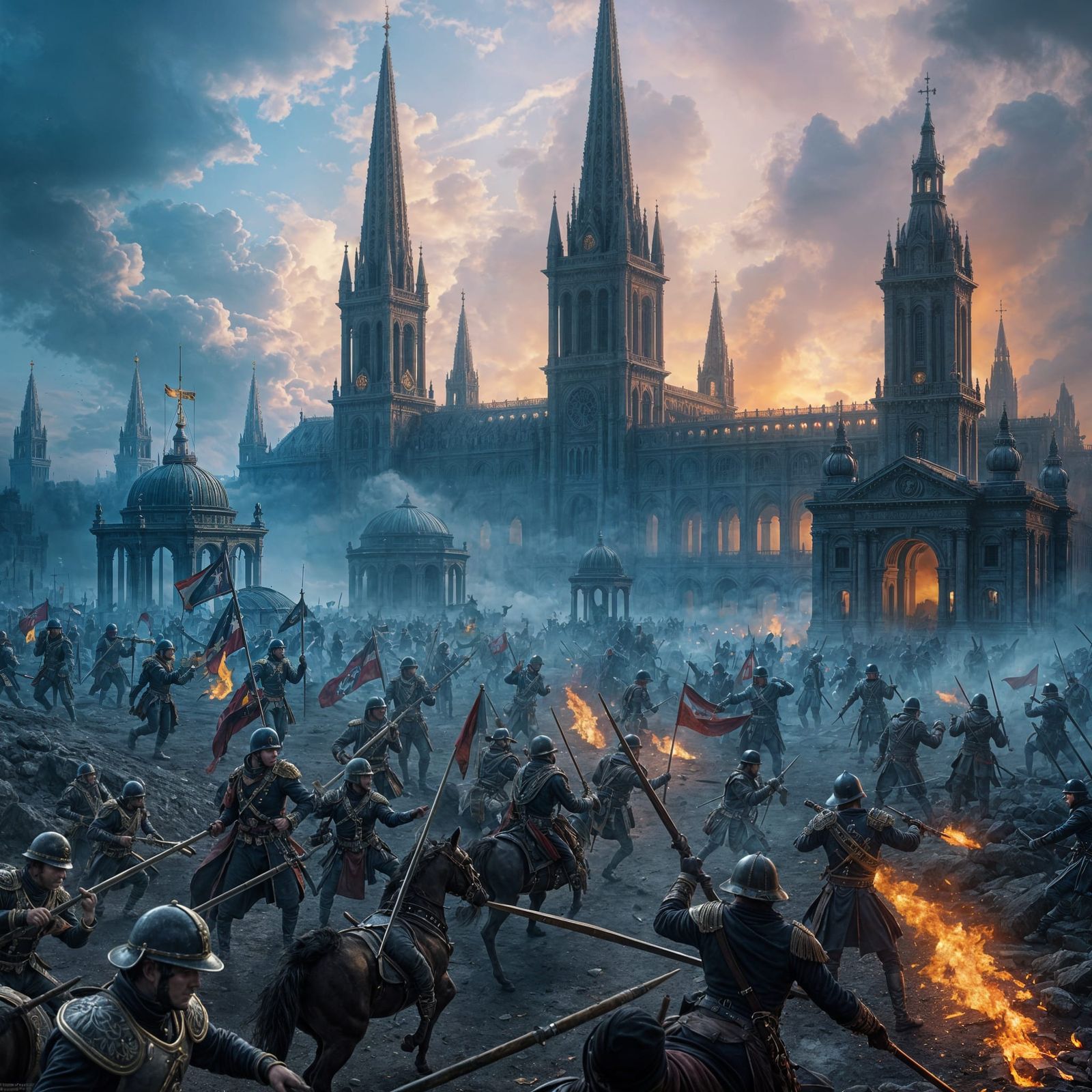 Detailed Matte Painting of Napoleonic War in 8k