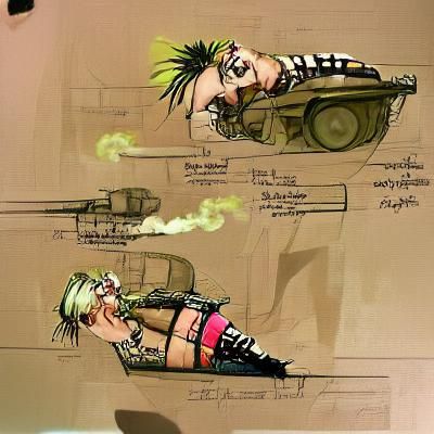 Tank Girl Comic Book Illustration