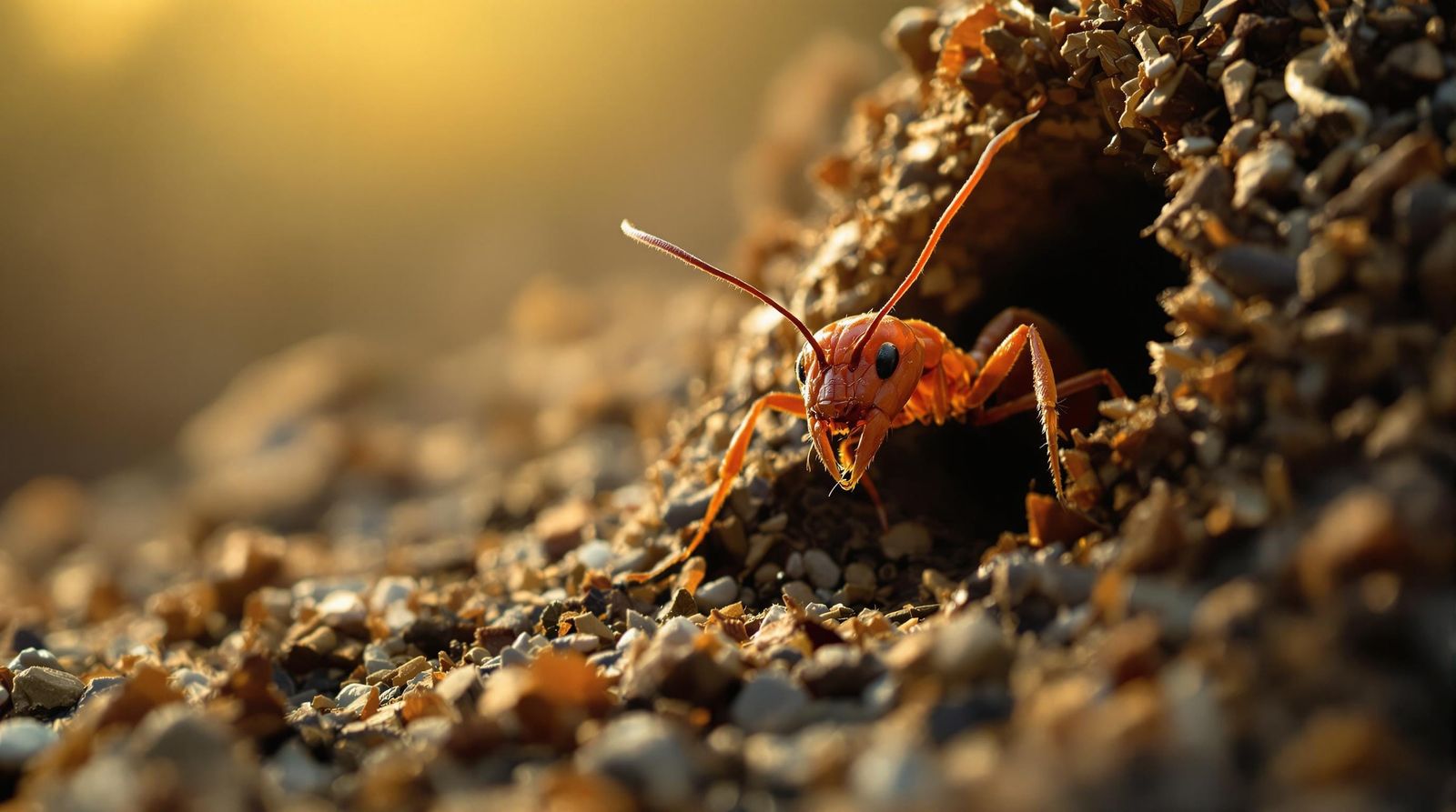Cyberpunk-Inspired Ant Guardian in Hyperrealistic Detail