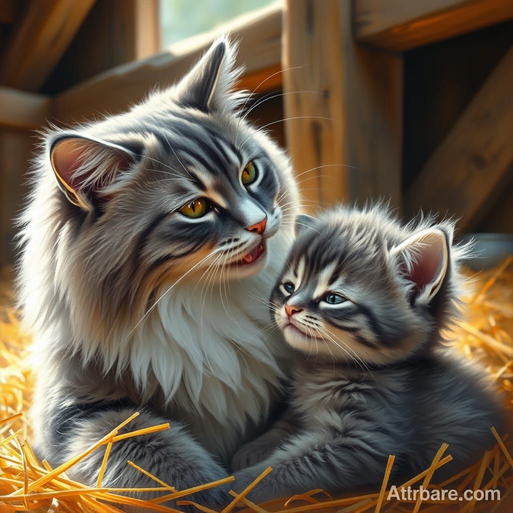 Gentle Barnyard Scene in Idyllic Style