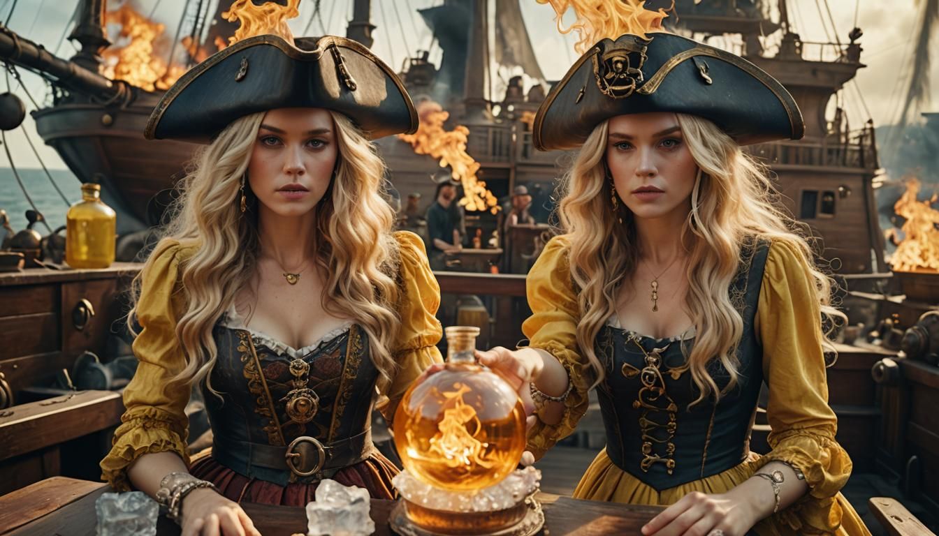 Burning Ice: Hyperrealistic Space Pirate Portrait