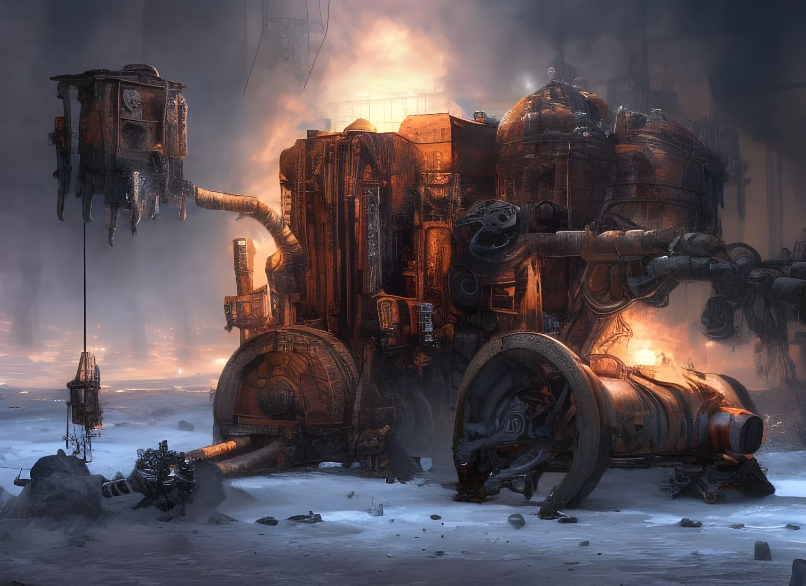 Frozen Fire Space Engine: Epic Digital Concept Art