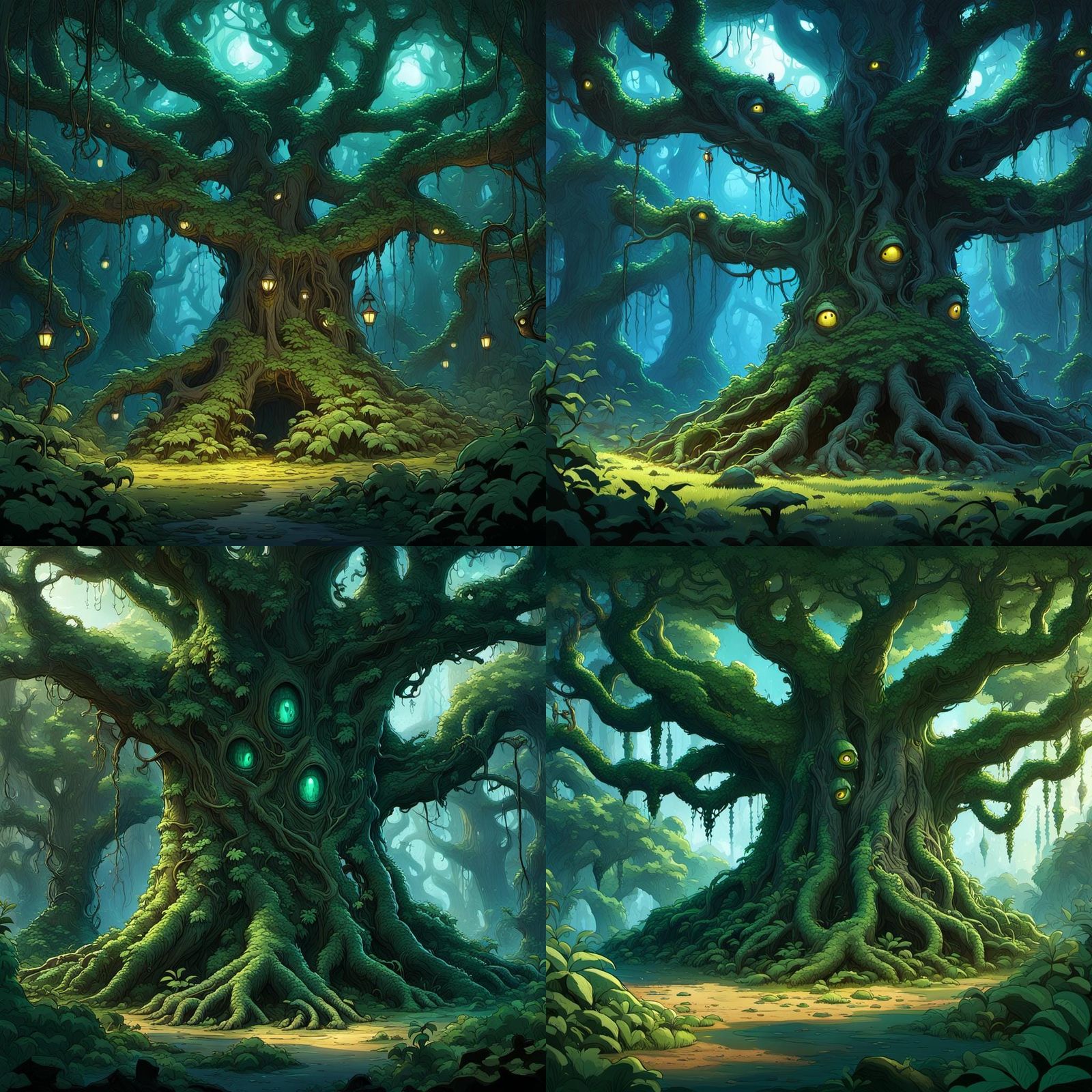 Sentient Forest Defends Island in 3D Digital Art