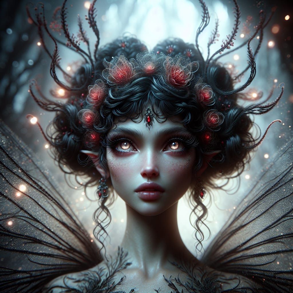 Ethereal Fairy Goddess in Foggy Forest