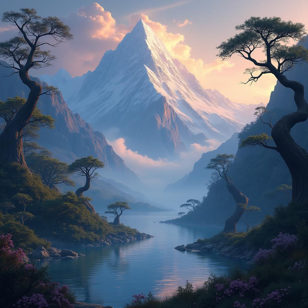 Mystical Mount Olympus Landscape in Golden Light