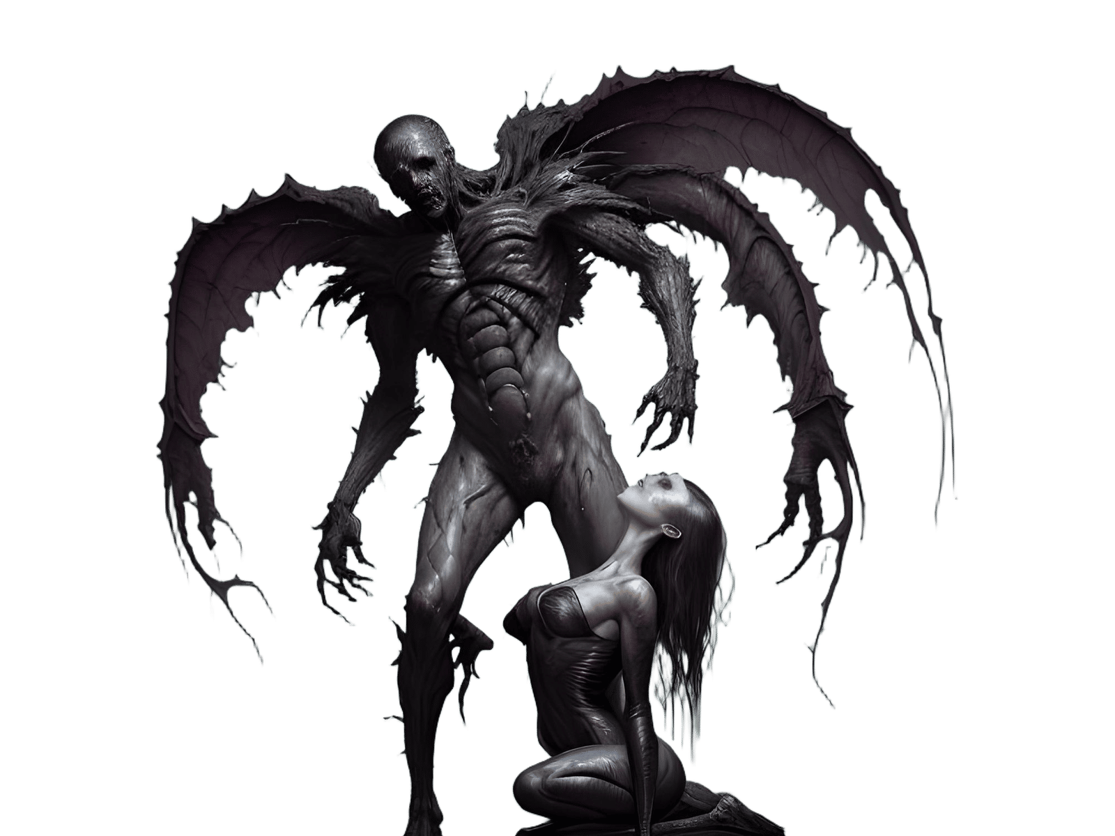 Biomechanical Cryptid in Dark Sci-Fi Art Style