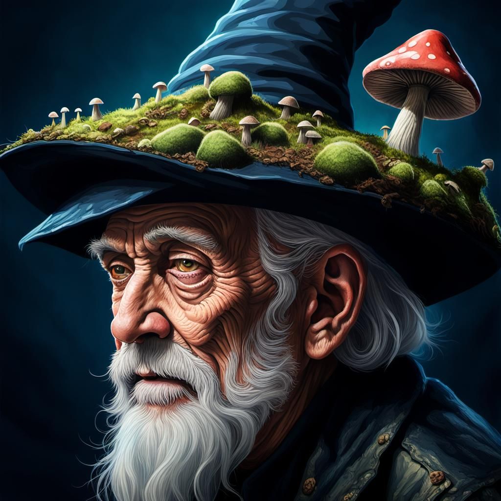 Old Man in Witch Hat Concept Art