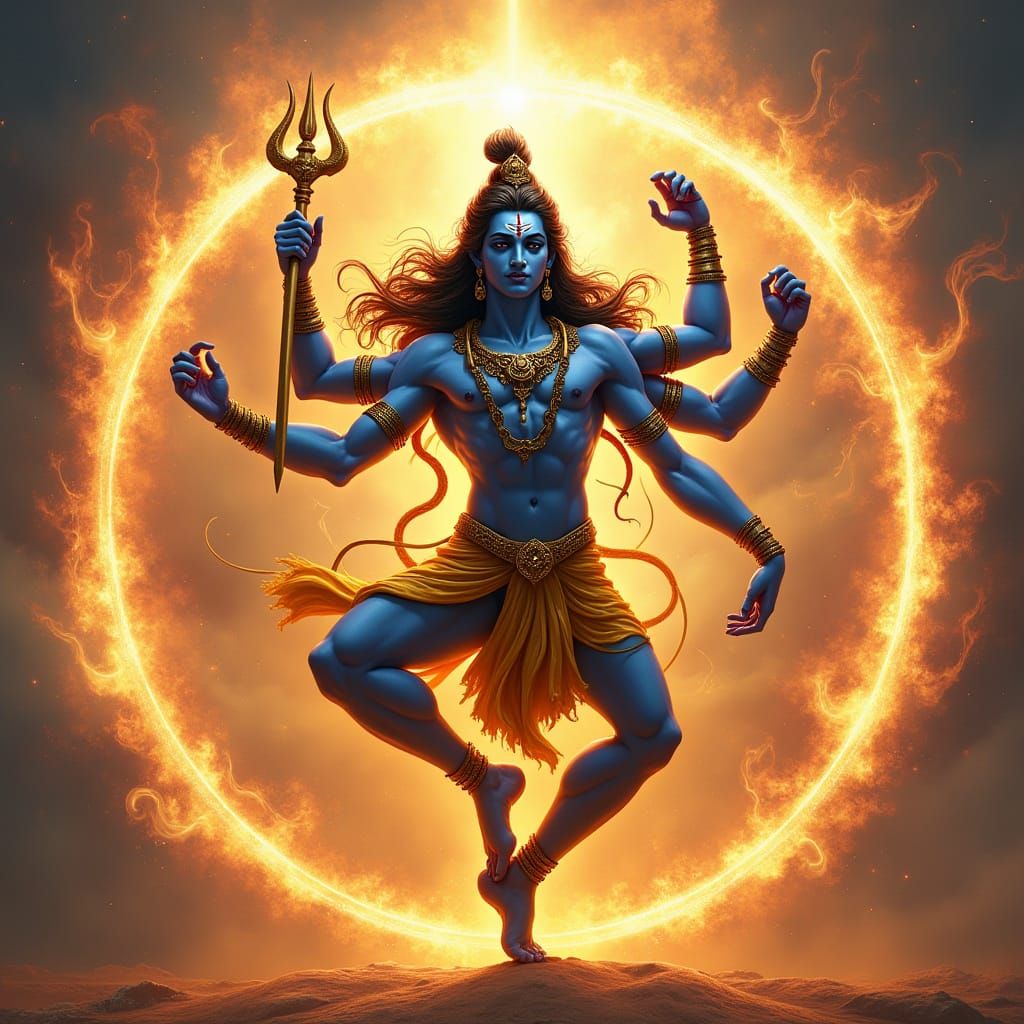 Lord Shiva Nataraja Dance in Cosmic Light