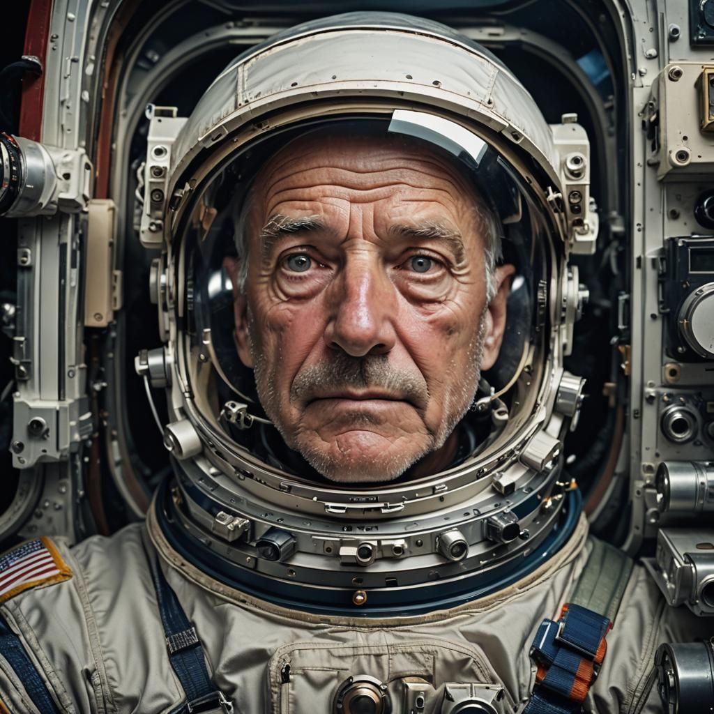 Astronaut's Nostalgic Gaze from Space Station Window