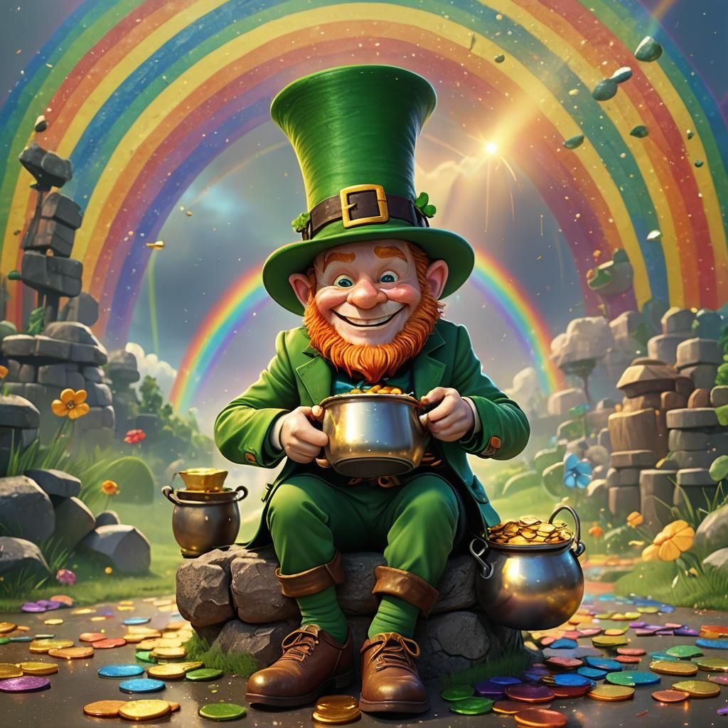 Leprechaun at Rainbow's End: Pixar 3D Animation