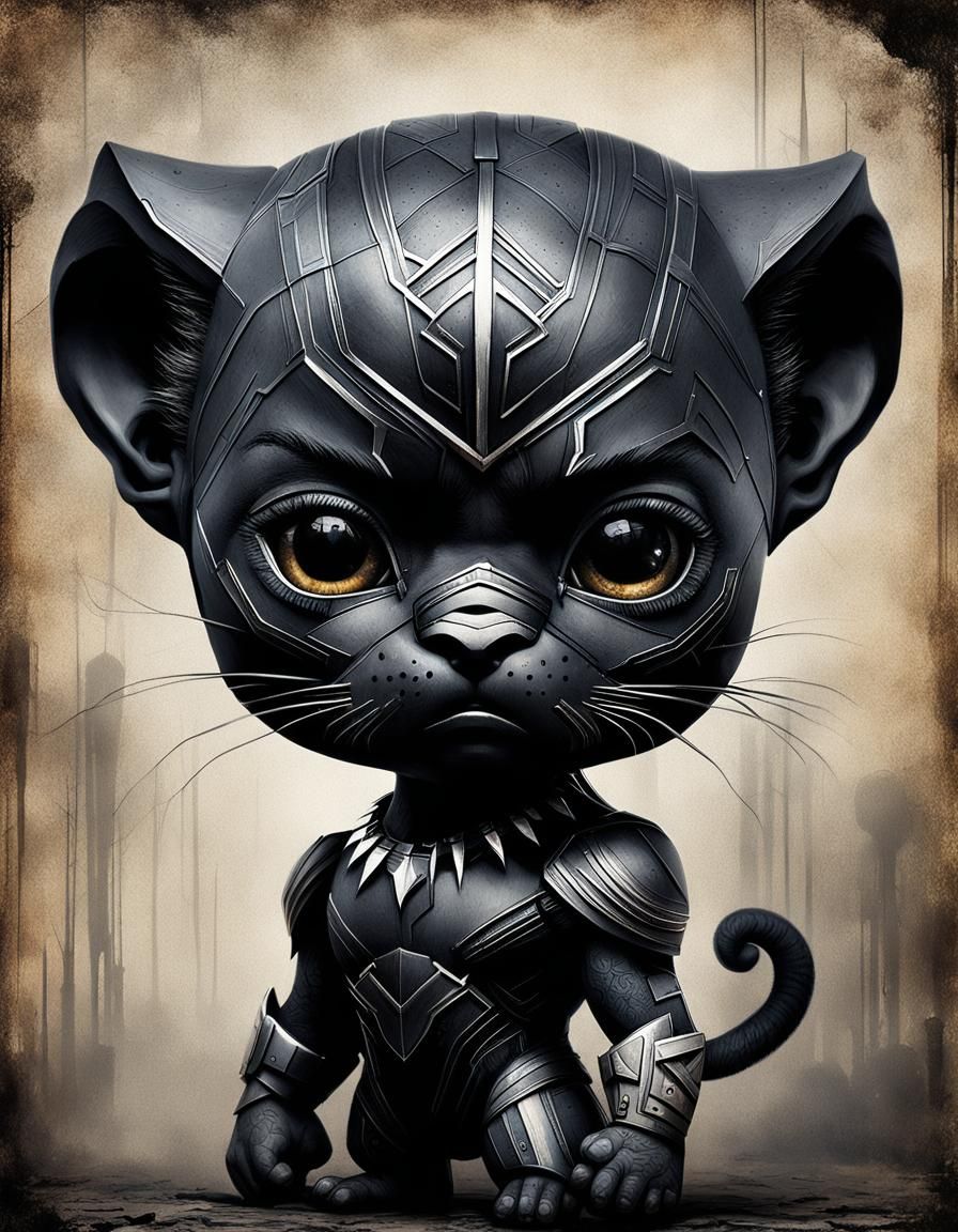 Demonic Cyborg Bear Portrait in Volcanic Hyperspace