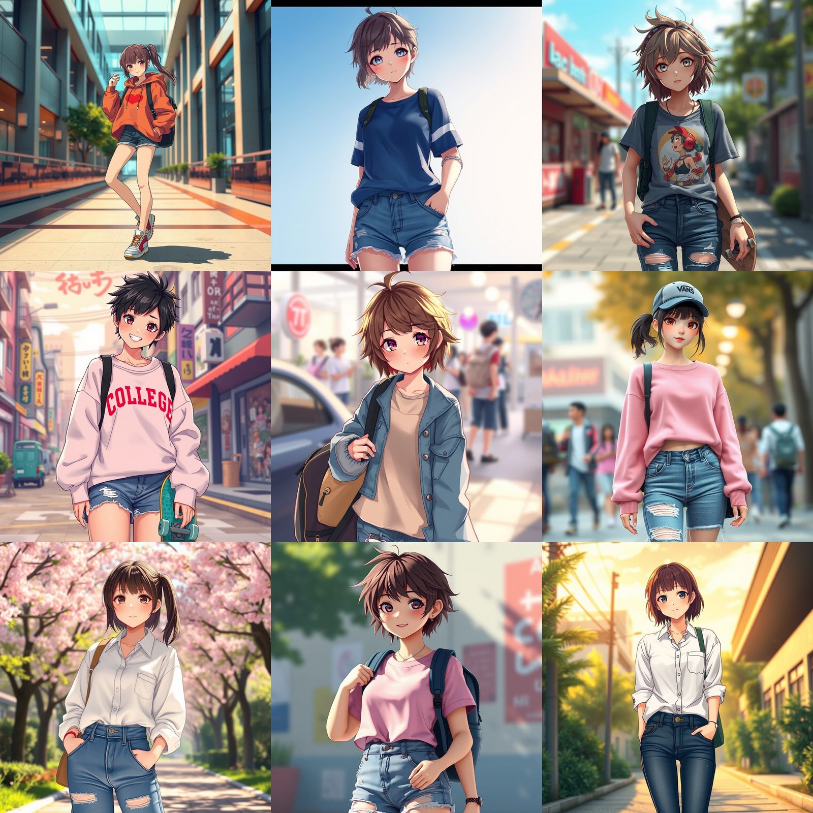 Cute Anime Girl with Boyish Charm