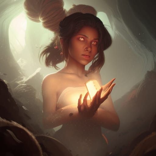 Deep Gnome with Ruby Eye in Cave