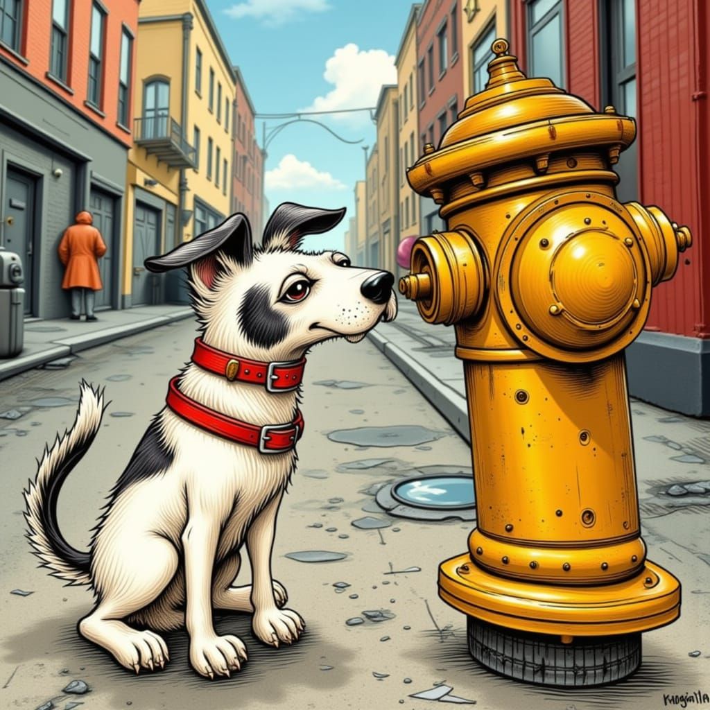 Dog and hydrant