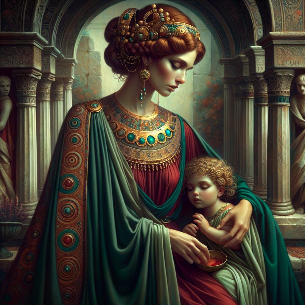 Etruscan Goddess of Childhood in Ancient Palace