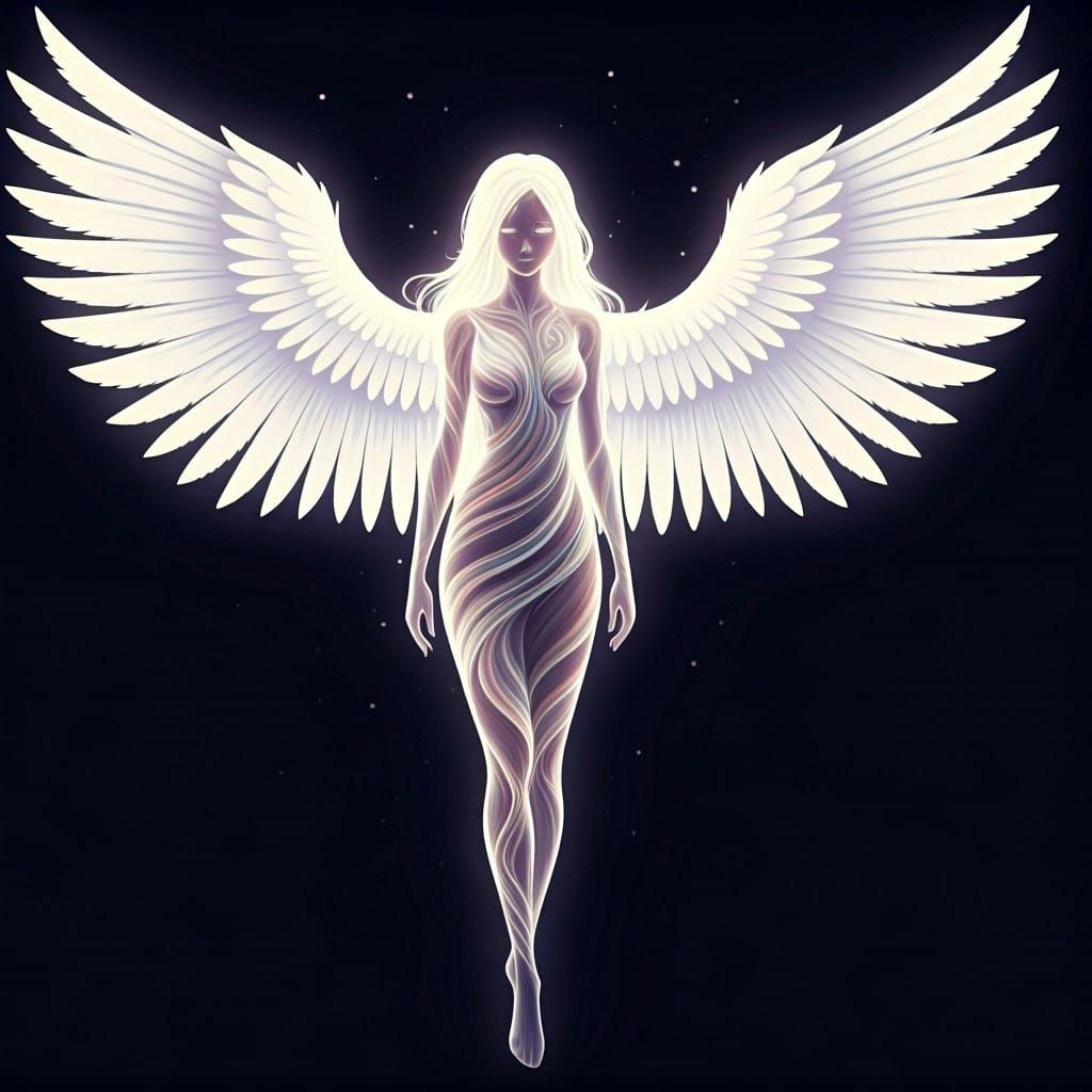 Ethereal Figure Radiating Light in Anime Style