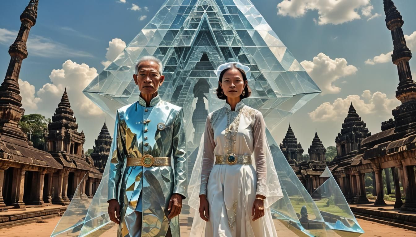 Pleiadian Mothership over Angor Wat Cityscape