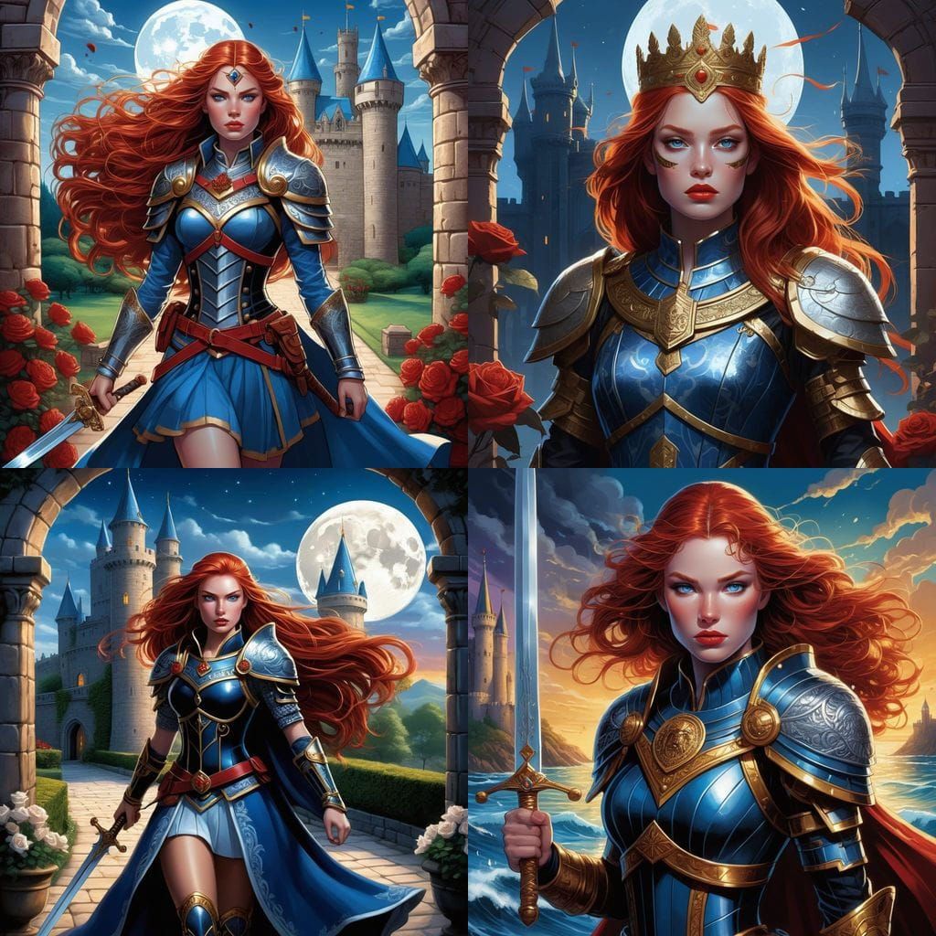 Elegant Princess Warrior Unveiled in Medieval Style