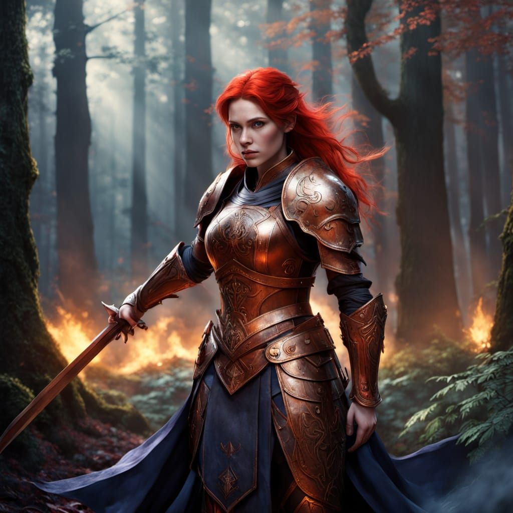 A red haired female warrior