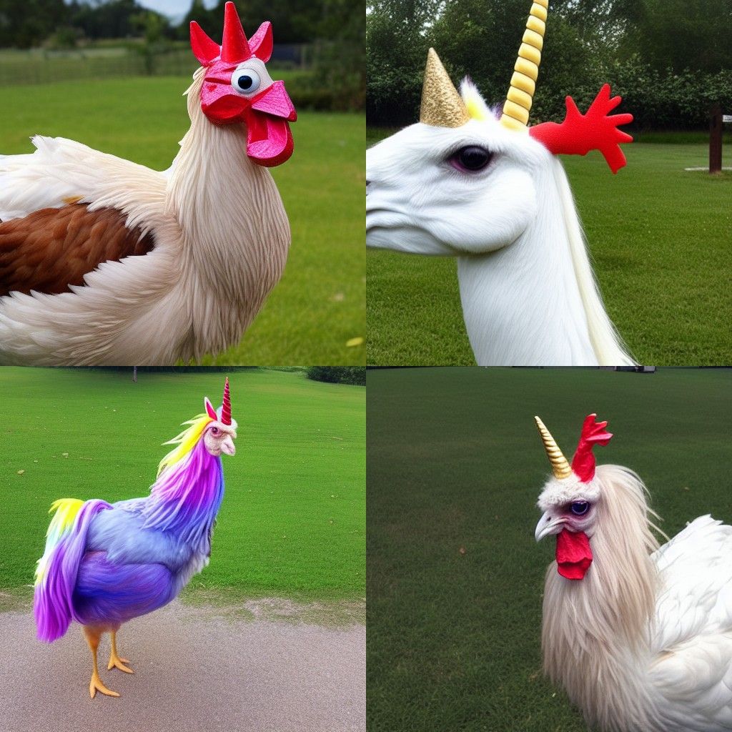 Chicken Llama Unicorn Hybrid Creature