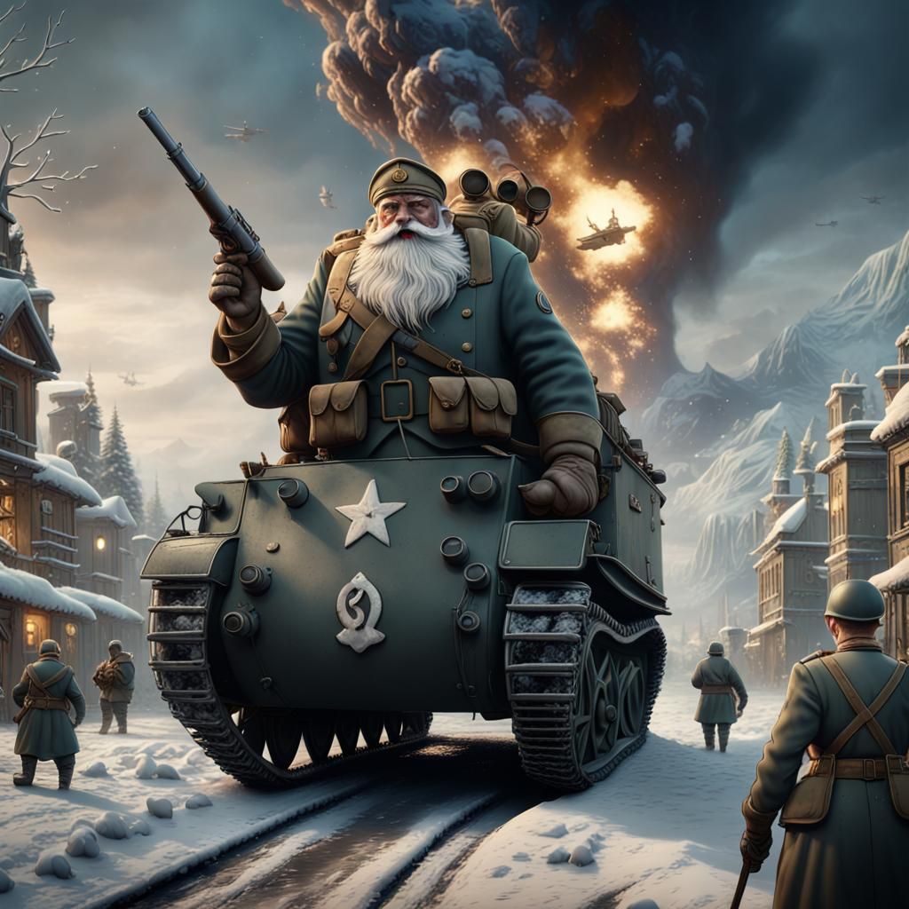 Santa Claus in World War II, Detailed Matte Painting