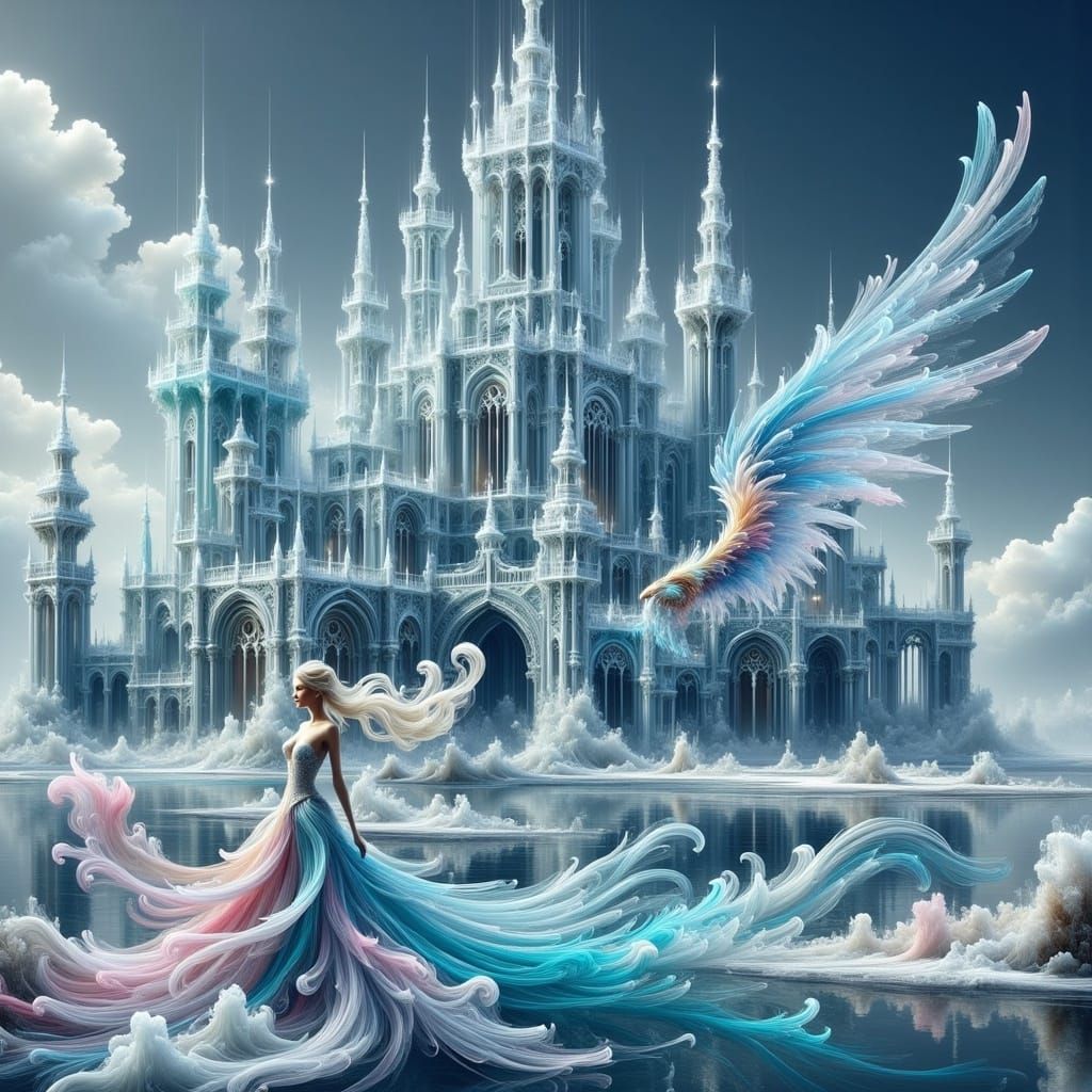 <lora:Ethereal Magic Flux:1.0>Ice Crystal Castle