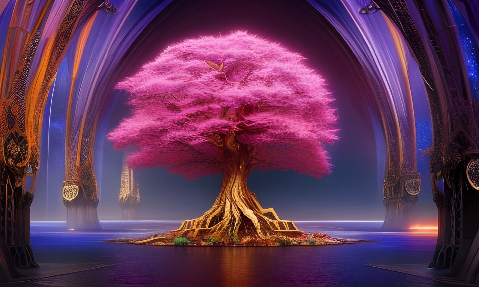 Cosmic Tree of Life: Digital CGI Art