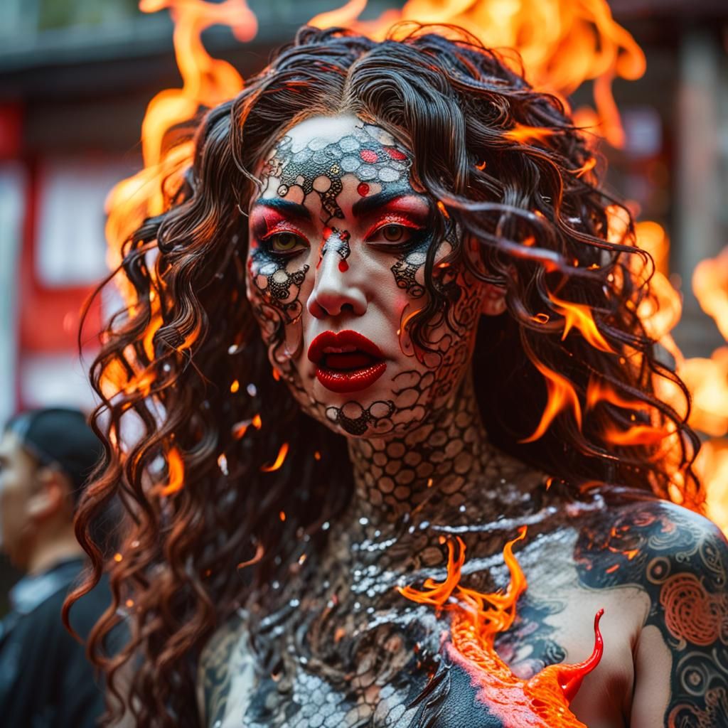 Burning Female Demon on Hibiya Street